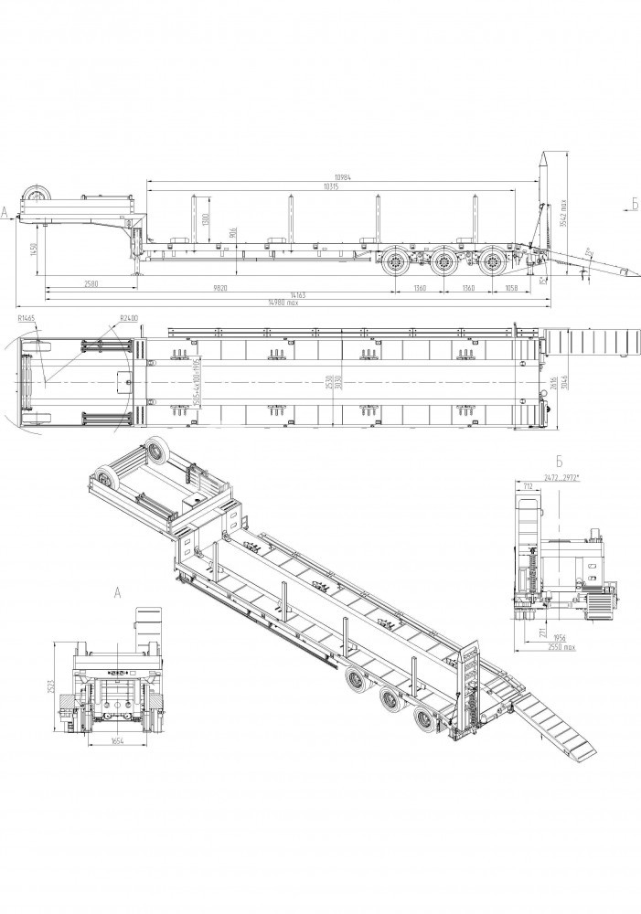 ティーズ ページ Полуприцеп низкорамный ТСП 94183-0000010 (DG00), цены, наличие